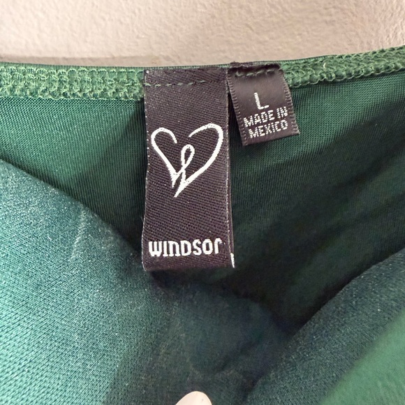 Windsor Asymmetrical Green Satin Dress - Picture 5 of 5